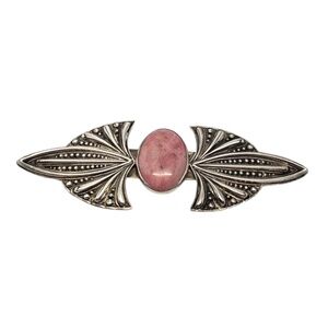 TULLA BOOTH Sterling Silver Pink Stone Brooch #17553